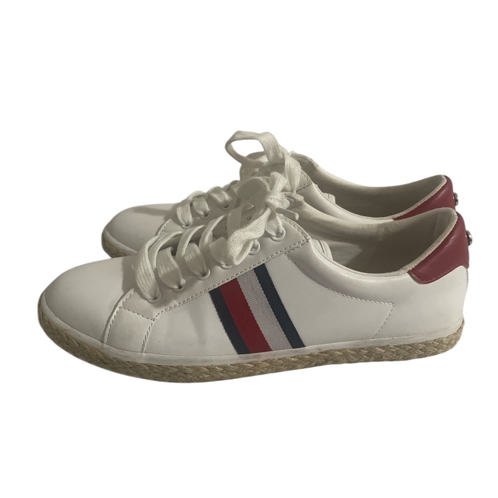Tommy Hilfiger White/Red Low-Top Stripes Sneakers Women 8